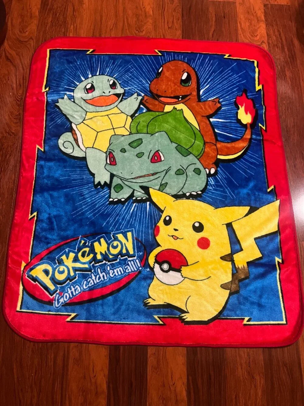 Northwest Pokémon Throw Blanket Gotta Catch Em All Characters Small Damage Used